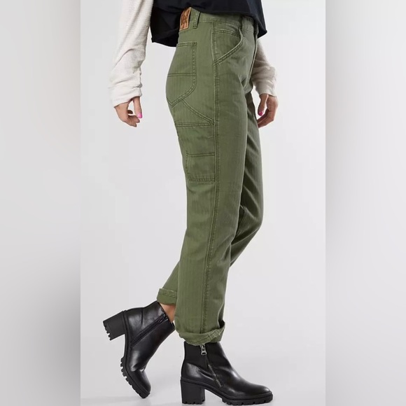 Lee High Rise Dungaree Ankle Pant Olive - Picture 3 of 13